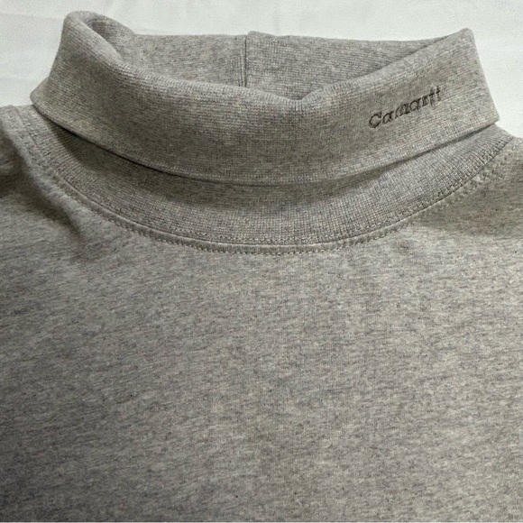Carhartt Mens Long Sleeve Turtleneck Shirt Cotton Gray XL - Picture 7 of 9
